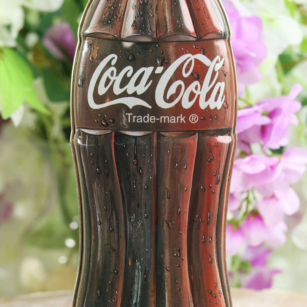 Vintage 1996 Coca-Cola Bottle Tin Container The Tin Box Co Collectible Decor